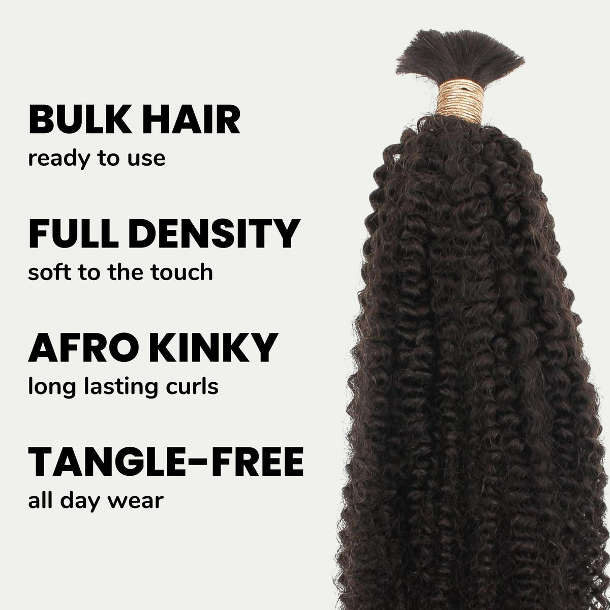 Afro Kinky Bulk 100% Human Braiding Hair Luxegan