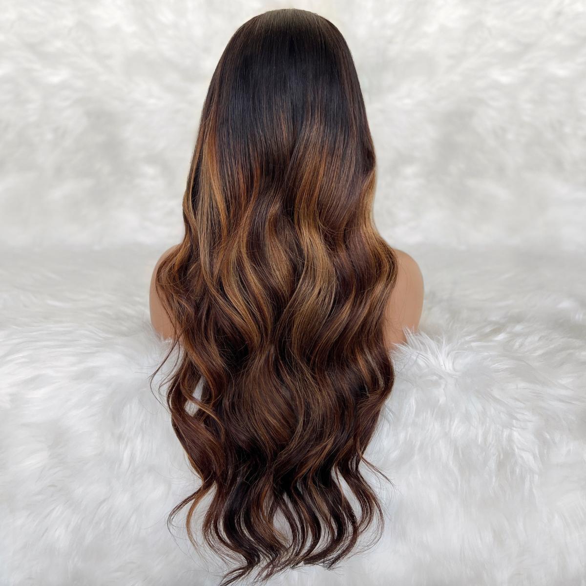 Ava Glueless 5x5 HD Lace Professionally Colored 100% Human Hair Closure Wig Luxegan