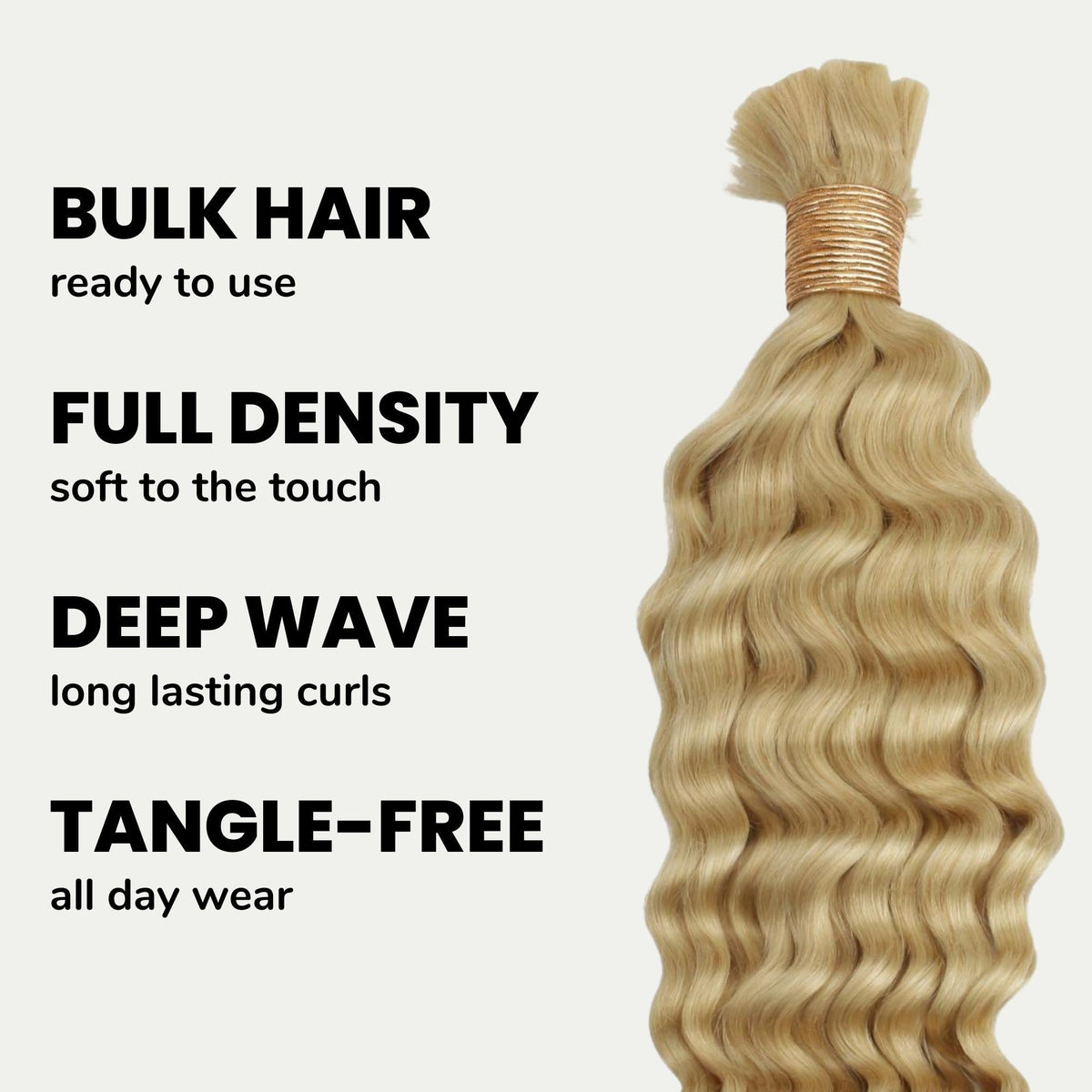 Blonde Deep Wave Bulk 100% Human Braiding Hair Luxegan