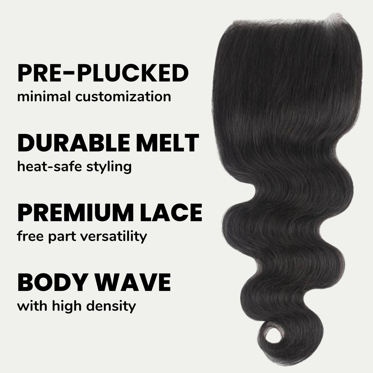 Body Wave 5x5 Transparent Lace Human Hair Closure Luxegan