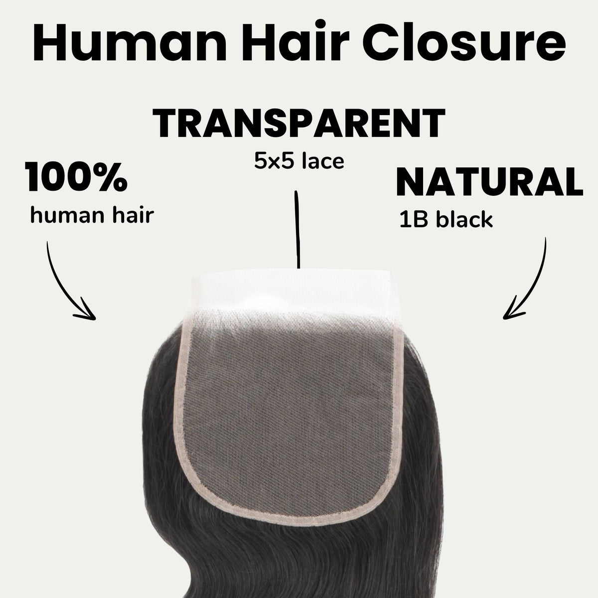 Body Wave 5x5 Transparent Lace Human Hair Closure Luxegan