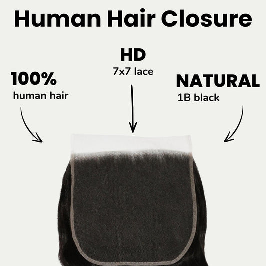 Body Wave 7x7 HD Lace Human Hair Closure Luxegan
