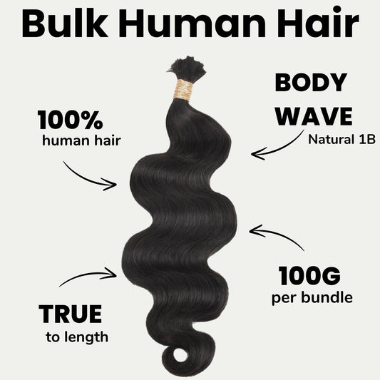 Ondas Corporales Cabello para Trenzar 100% Humano a Granel