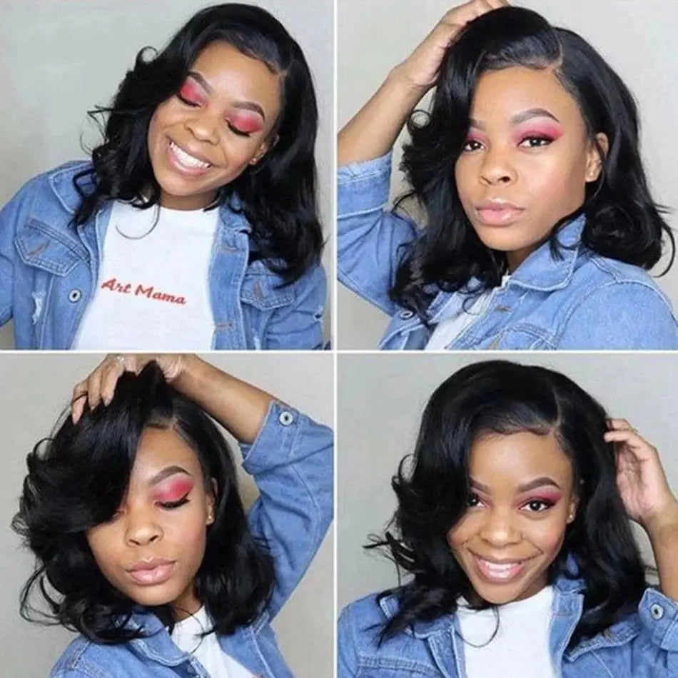 Body Wave | 13X4 Transparent Lace | Ready To Wear | PrePlucked  | Glueless | Ready To Go  | Short Bob | Human Hair Wigs Luxegan