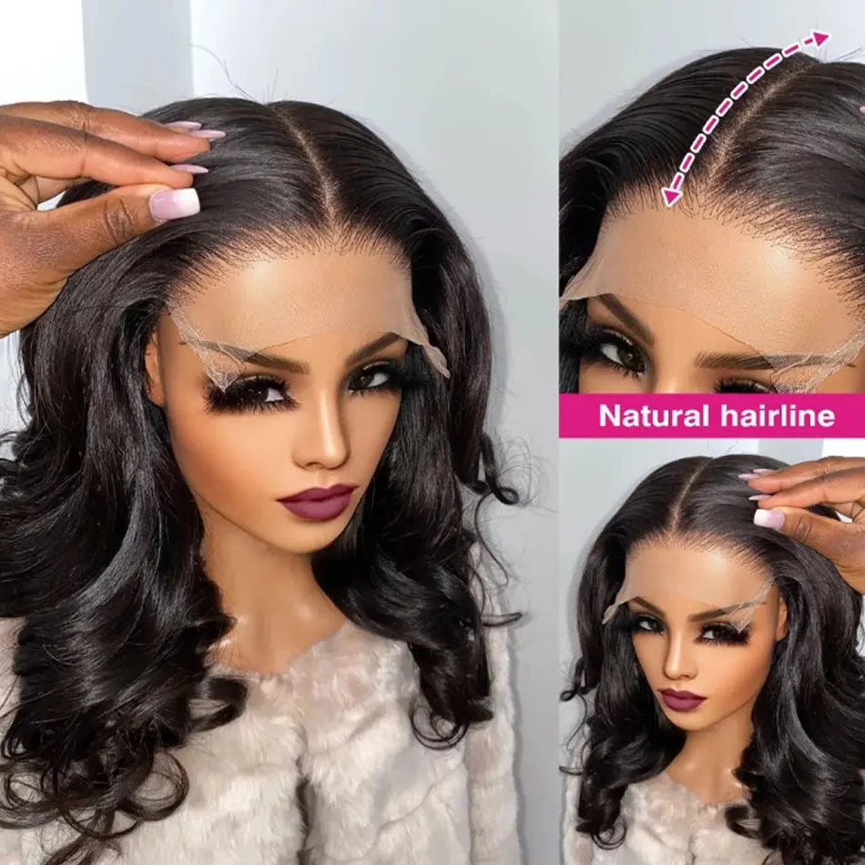 Body Wave | 13X4 Transparent Lace | Ready To Wear | PrePlucked  | Glueless | Ready To Go  | Short Bob | Human Hair Wigs Luxegan