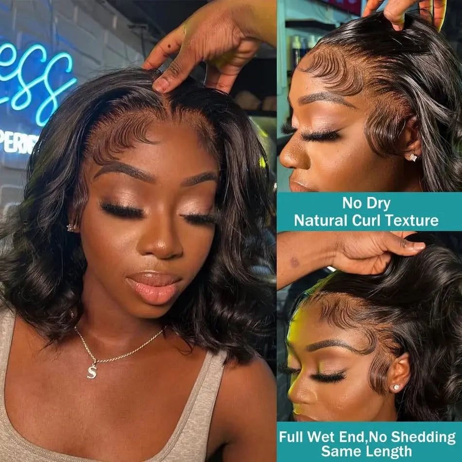 Body Wave | 13X4 Transparent Lace | Ready To Wear | PrePlucked  | Glueless | Ready To Go  | Short Bob | Human Hair Wigs Luxegan