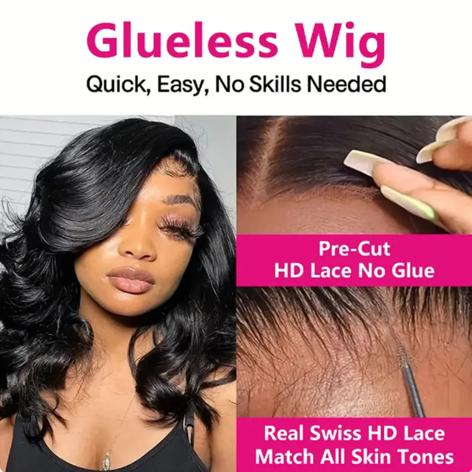 Body Wave | 13X4 Transparent Lace | Ready To Wear | PrePlucked  | Glueless | Ready To Go  | Short Bob | Human Hair Wigs Luxegan