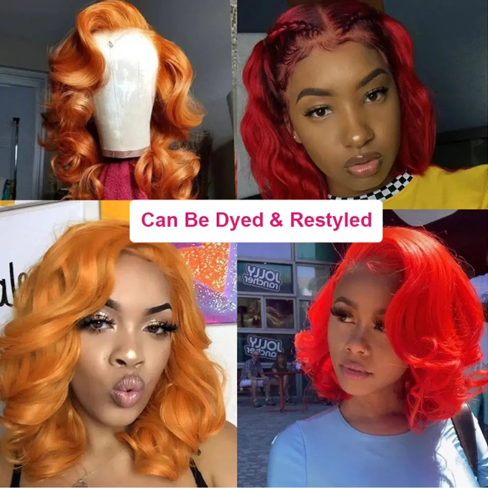 Body Wave | 13X4 Transparent Lace | Ready To Wear | PrePlucked  | Glueless | Ready To Go  | Short Bob | Human Hair Wigs Luxegan