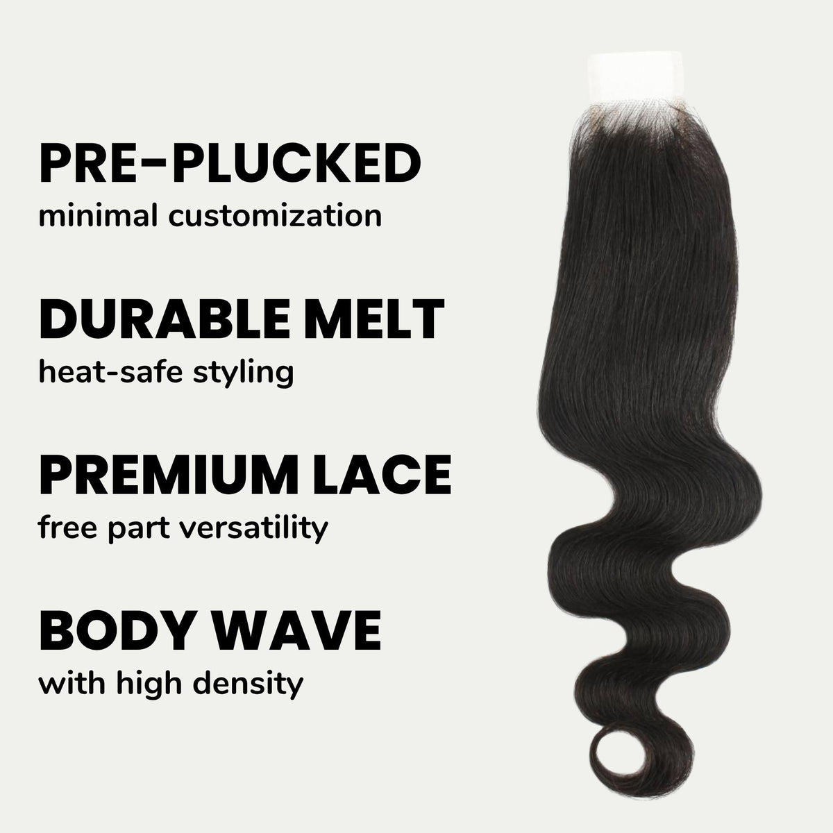 Brazilian Body Wave 2x6 Transparent Lace Human Hair Closure Luxegan