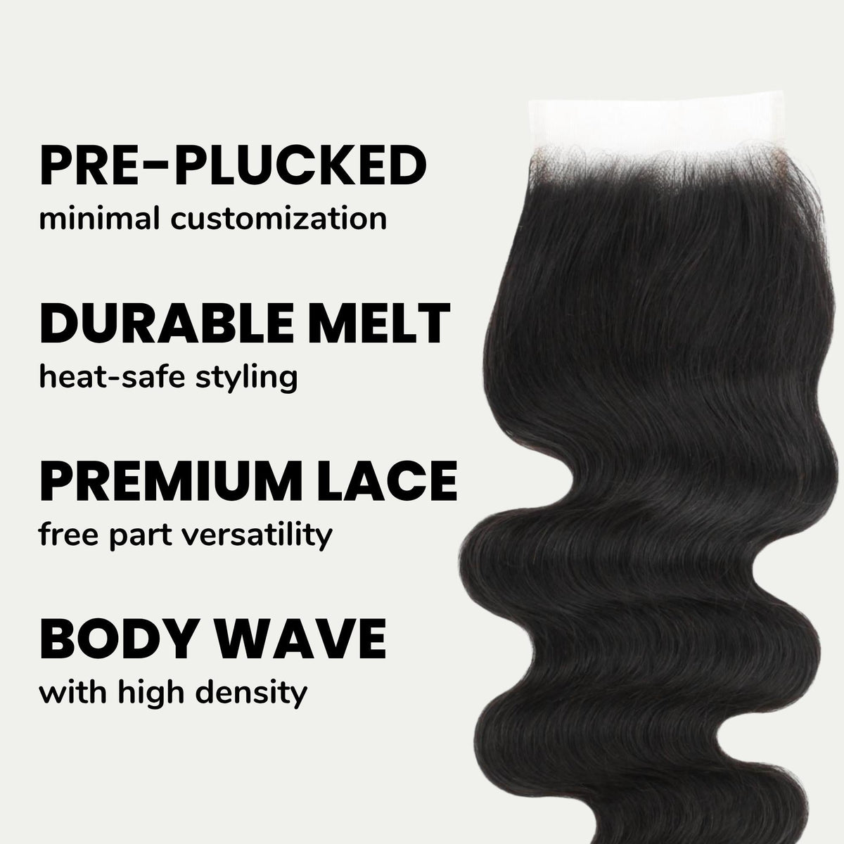 Brazilian Body Wave 4x4 Transparent Lace Human Hair Closure Luxegan