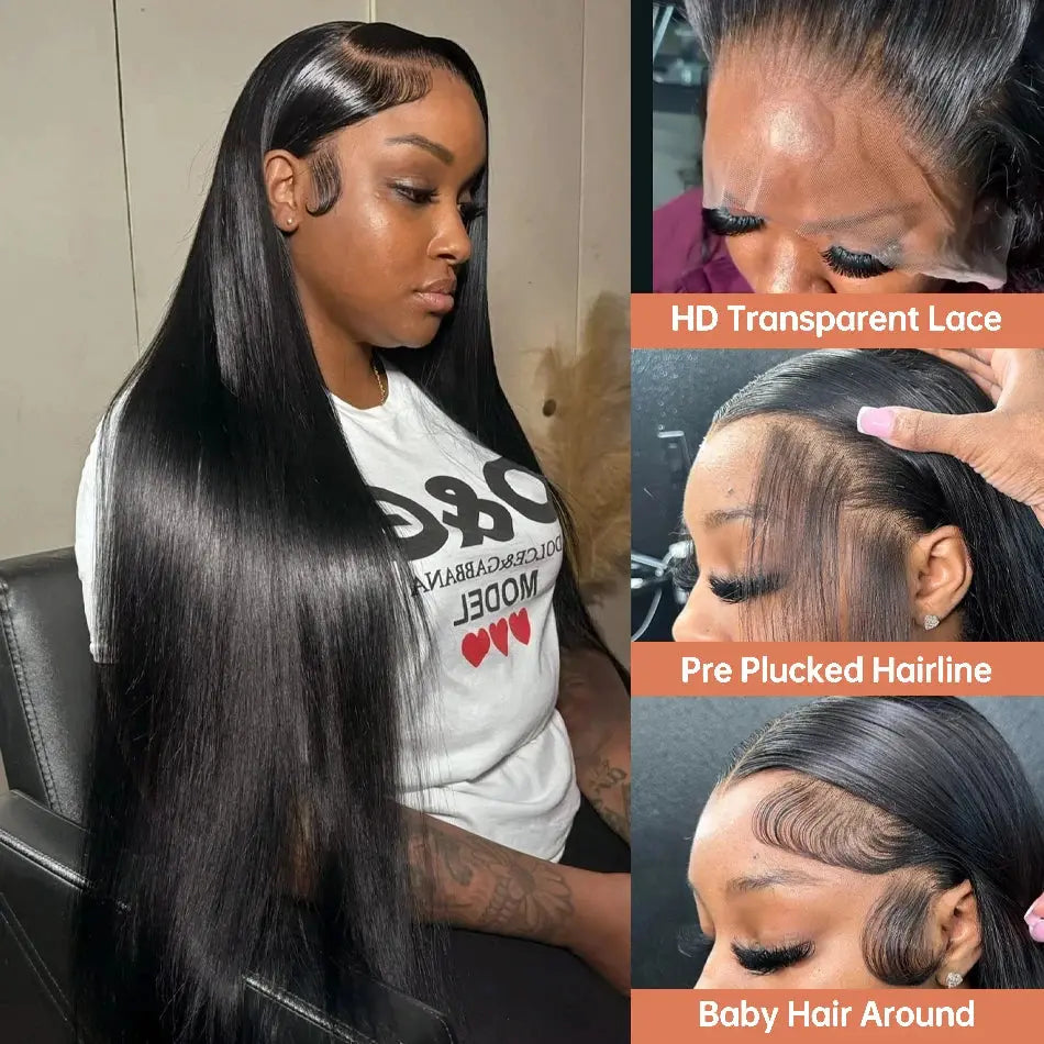 Brazilian Bone Straight Lace Front Human Hair Wig Luxegan