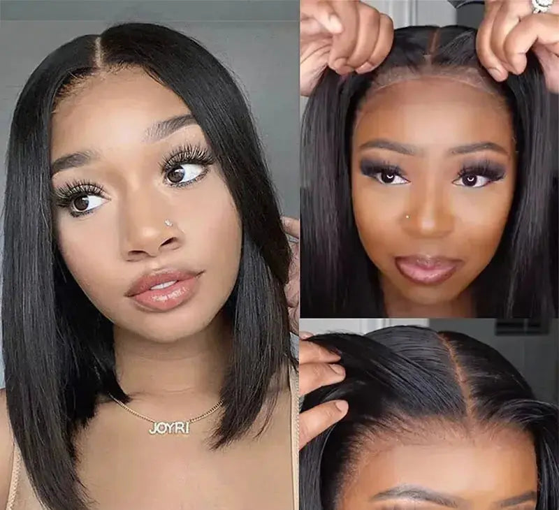 Brazilian Short Bob Wig | Straight | Human Hair | Pre Plucked | Ready To Go | Glueless | Wear and Go | Ready to Wear Luxegan