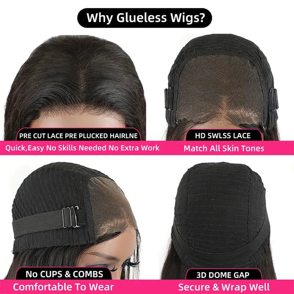 Brazilian Short Bob Wig | Straight | Human Hair | Pre Plucked | Ready To Go | Glueless | Wear and Go | Ready to Wear Luxegan