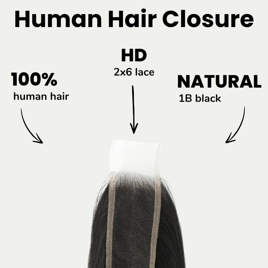 Brazilian Silky Straight 2x6 HD Lace Human Hair Closure Luxegan