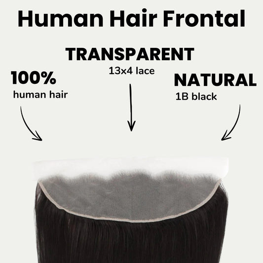 Brazilian Straight 13x4 Transparent Lace Human Hair Frontal Luxegan