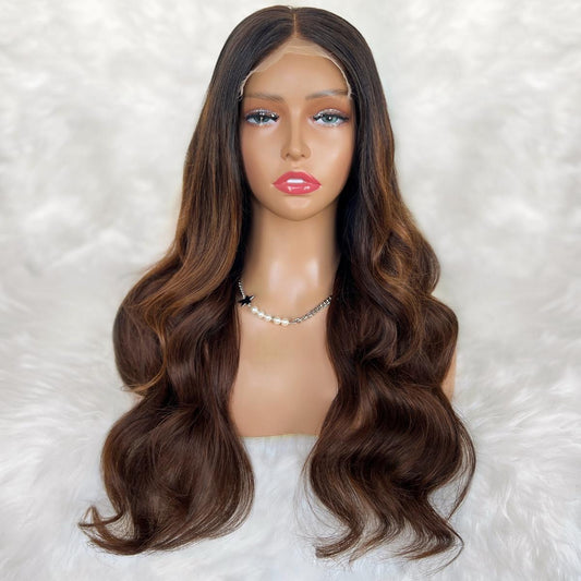 Celine Glueless 5x5 HD Lace Professionally Colored 100% Human Hair Closure Wig Luxegan