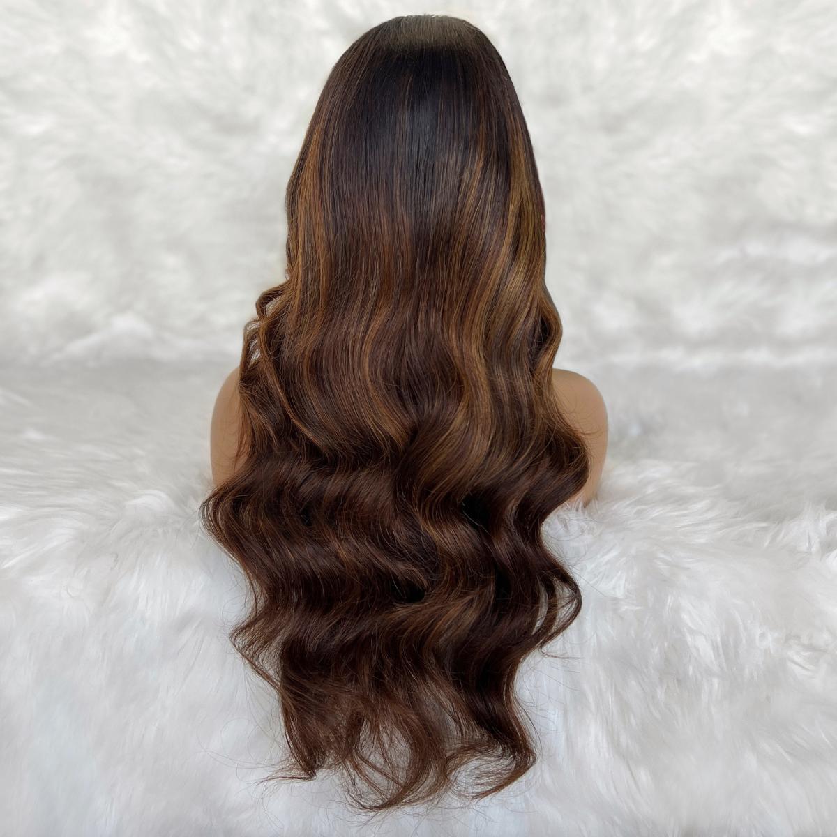 Celine Glueless 5x5 HD Lace Professionally Colored 100% Human Hair Closure Wig Luxegan
