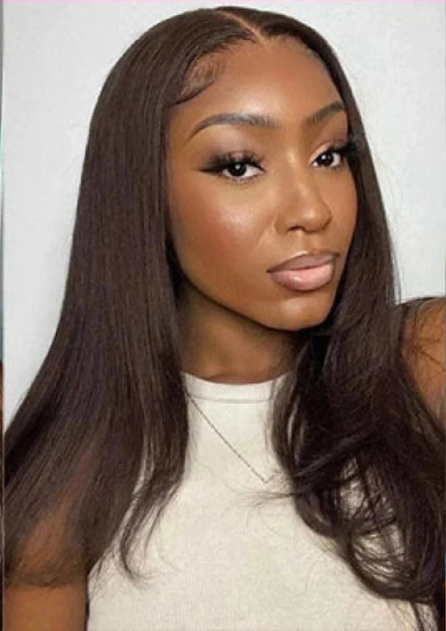 Chocolate Brown Straight Lace Closure Wig | Wear and Go | Glueless | Pre-Plucked | Brazilian Virgin Hair Luxegan