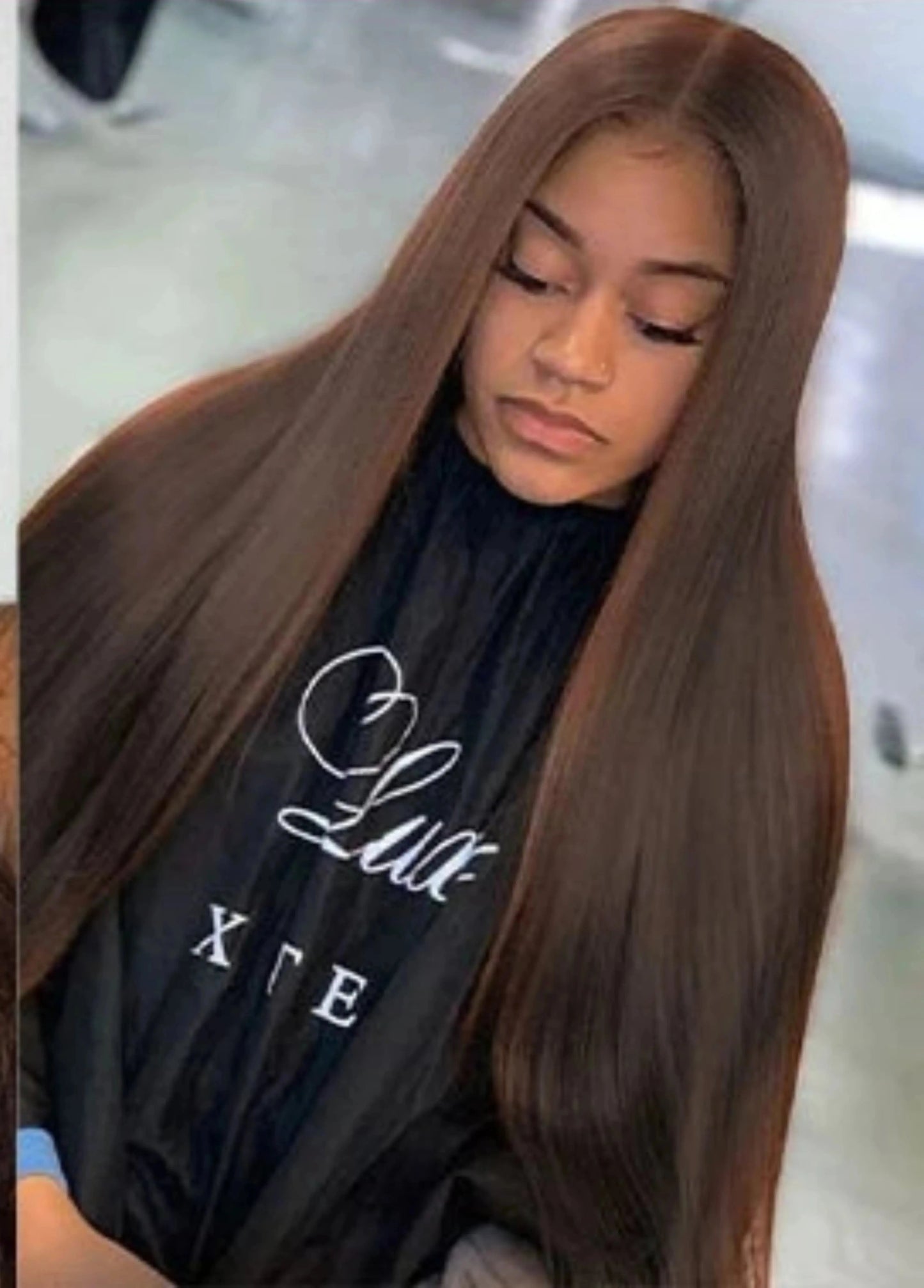 Chocolate Brown Straight Lace Closure Wig | Wear and Go | Glueless | Pre-Plucked | Brazilian Virgin Hair Luxegan