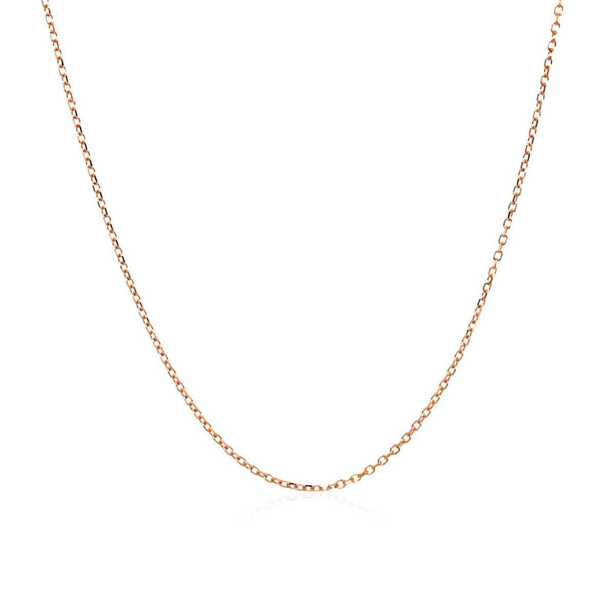 14k Pink Gold Diamond Cut Cable Link Chain 0.8mm