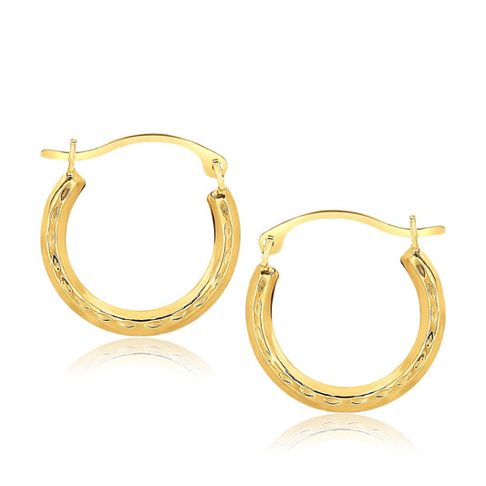 Aretes de aro elegantes de oro amarillo de 10k