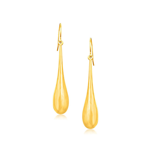 Pendientes colgantes llamativos de oro amarillo de 14k