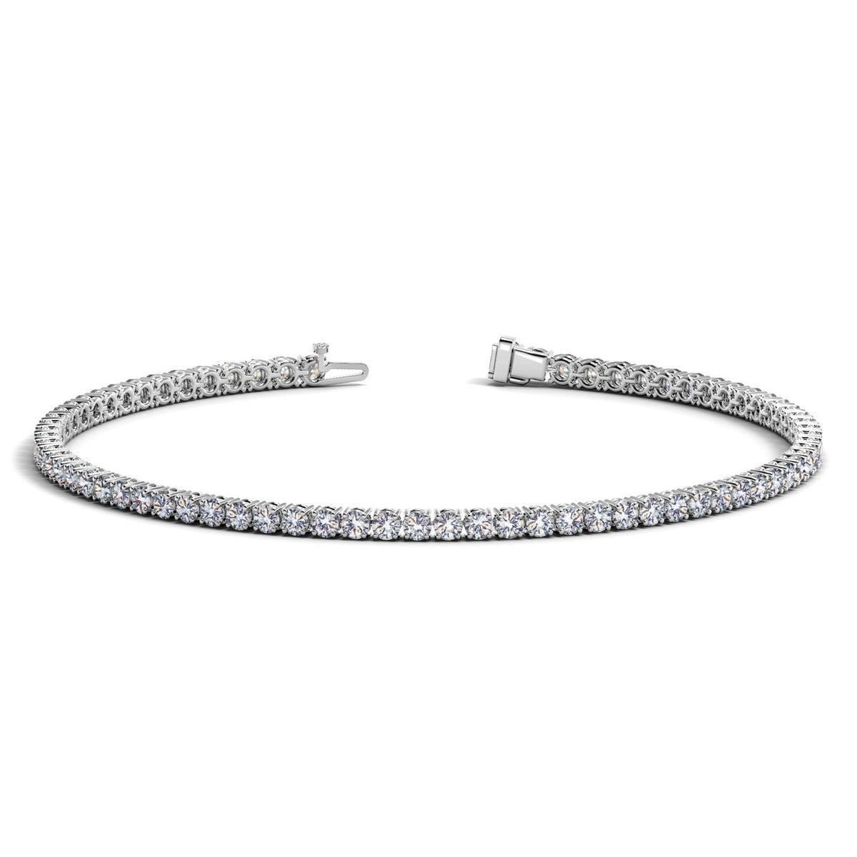 Lab Grown Round Diamond Tennis Bracelet in 14k White Gold (2 cctw F/G VS2/SI1)