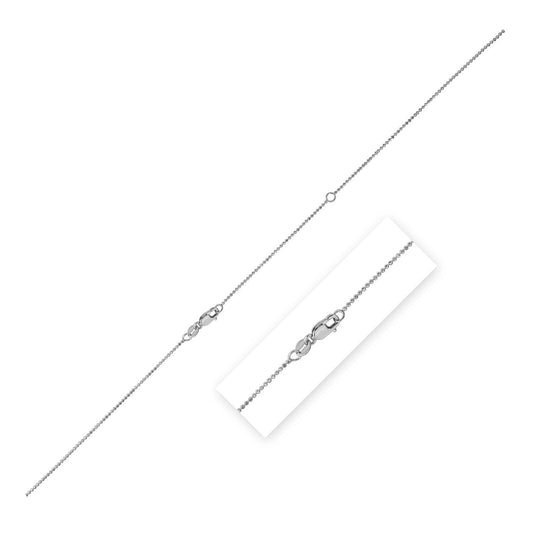 Doble cadena con eslabones extensibles en oro blanco de 14k (1.00 mm)