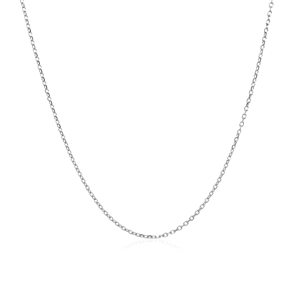 14k White Gold Diamond Cut Cable Link Chain 0.8mm