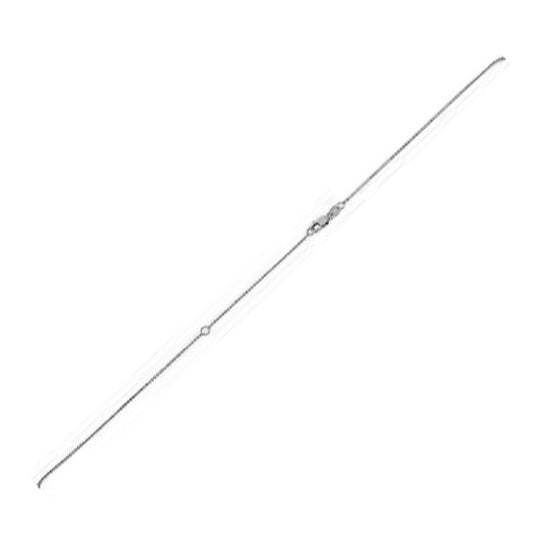 Cadena de Bolas Extensible de Oro Blanco de 14k (1.00 mm)