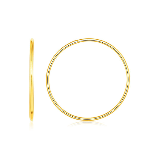 Pendientes de aro sin fin en oro amarillo de 14K