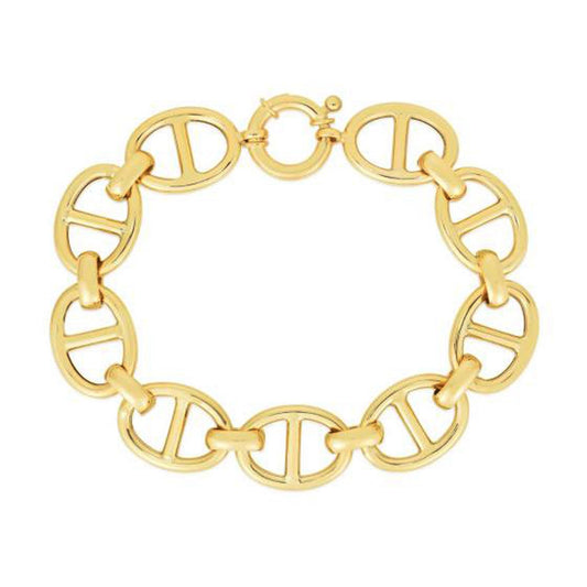 14k Yellow Gold High Polish Mariner Link Bracelet (13.80 mm)