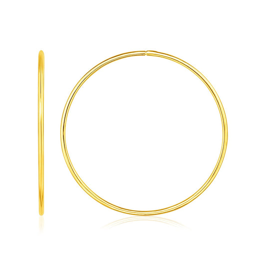Endless Hoop Style Earrings in 14K Yellow Gold - view 2