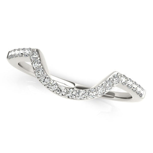 Anillo de boda curvo de oro blanco de 14k con diamantes (1/3 cttw)