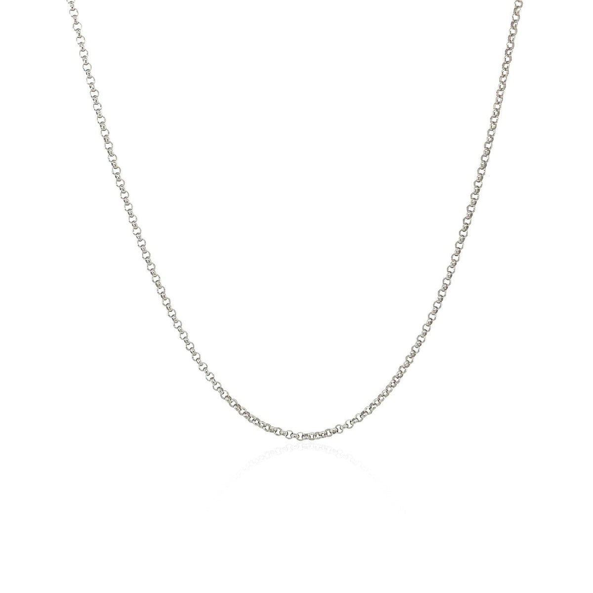 14k White Gold Diamond Cut Rolo Chain 1.1mm
