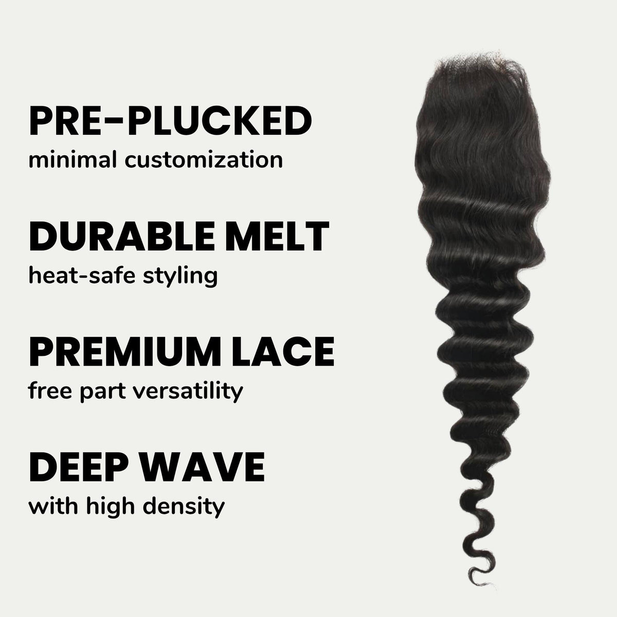 Deep Wave 2x6 HD Lace Human Hair Closure Luxegan