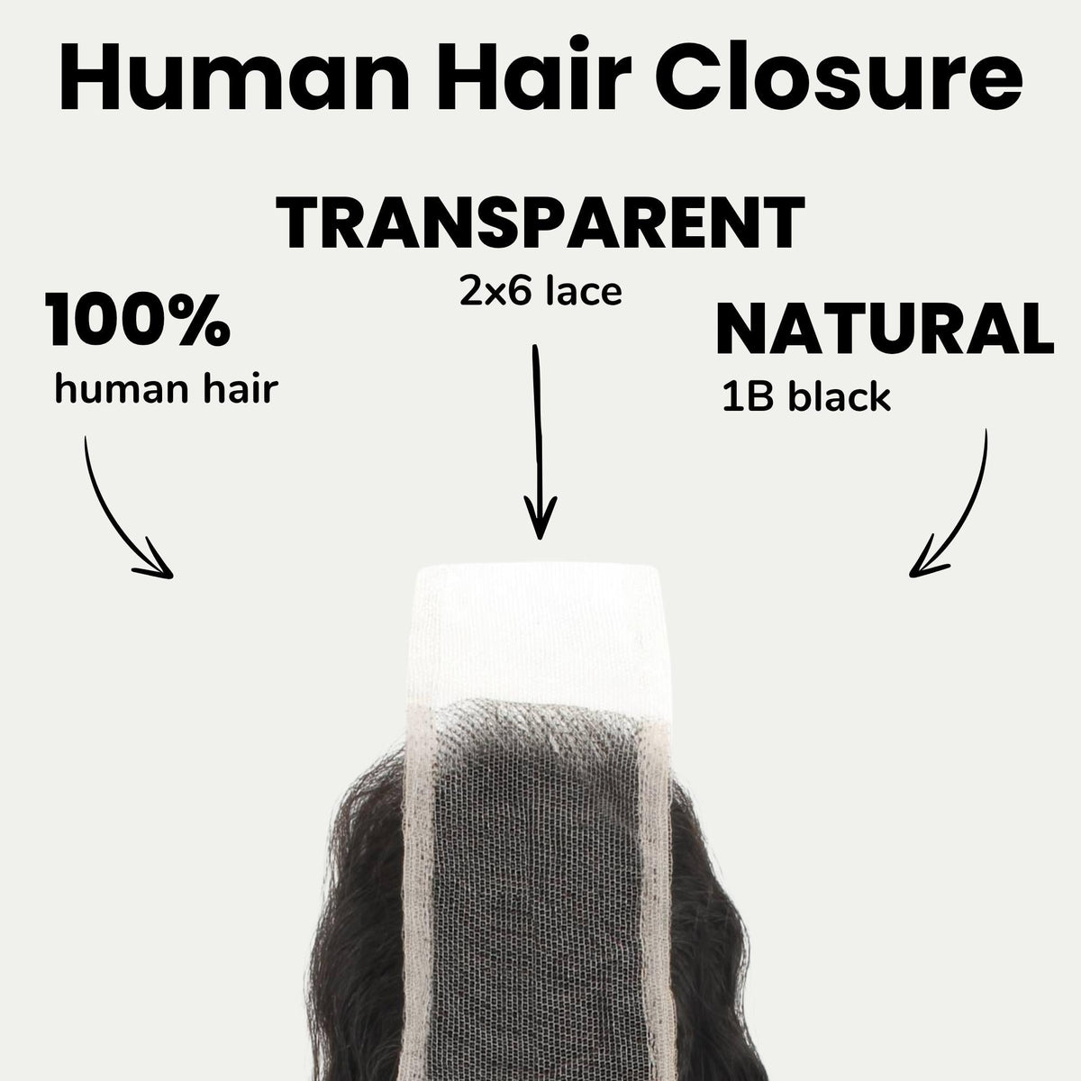 Deep Wave 2x6 Transparent Lace Human Hair Closure Luxegan