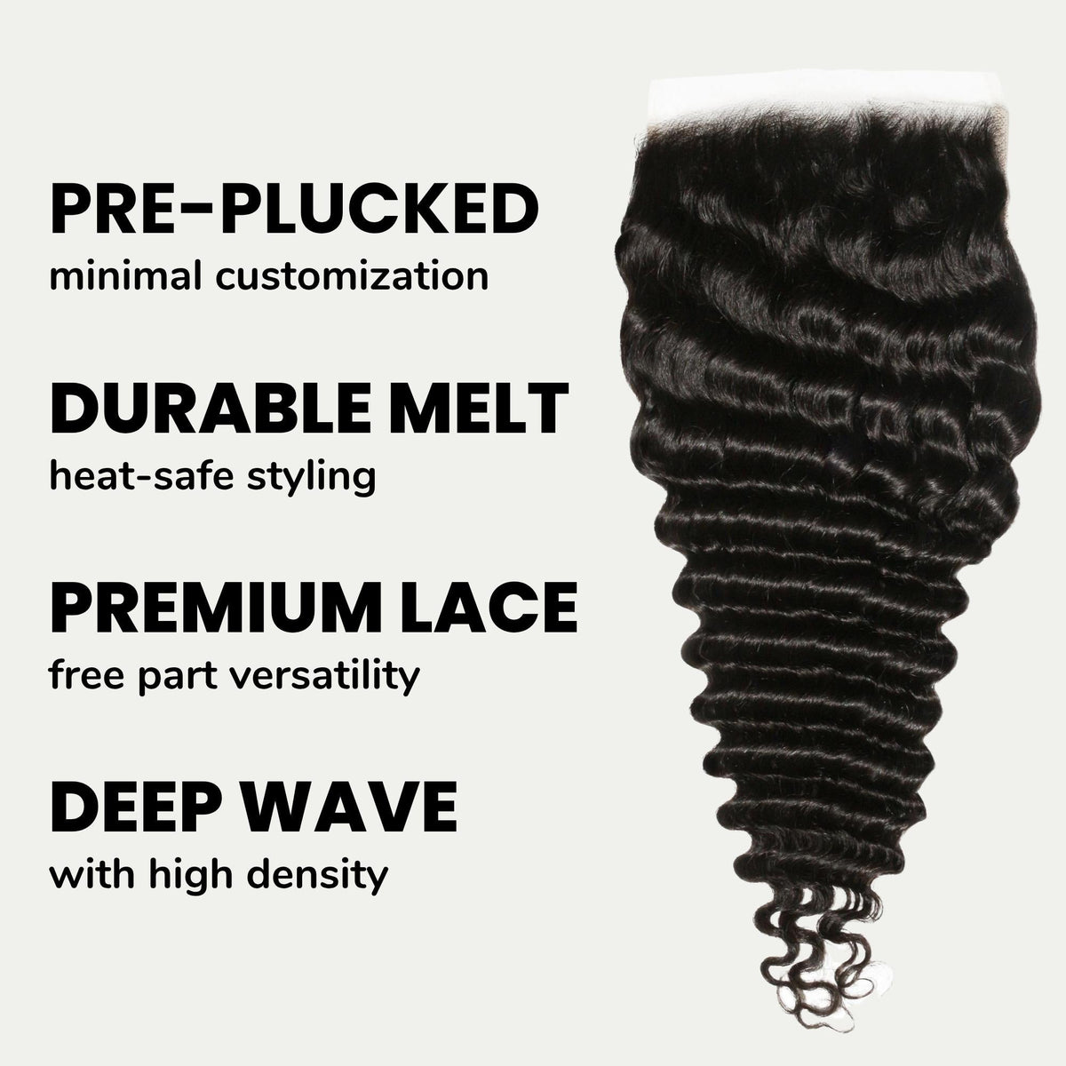 Deep Wave 7x7 HD Lace Human Hair Closure Luxegan