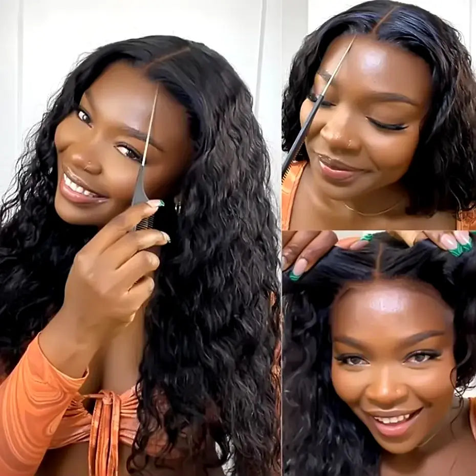 Deep Wave Glueless Lace Closure Wig | Pre-Cut | Ready to Wear | Brazilian Remy Hair Luxegan