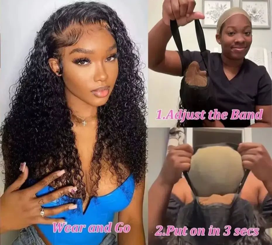 Deep Wave Glueless Lace Closure Wig | Pre-Cut | Ready to Wear | Brazilian Remy Hair Luxegan