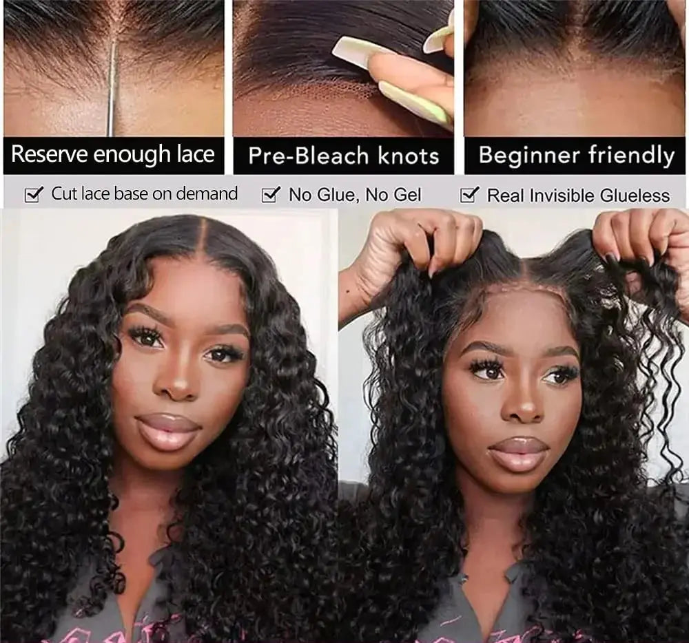 Deep Wave Ready to Wear | Wear and Go | Glueless Wig | Pre-Plucked | 13x4 Lace Frontal | Brazilian Remy Hair Luxegan