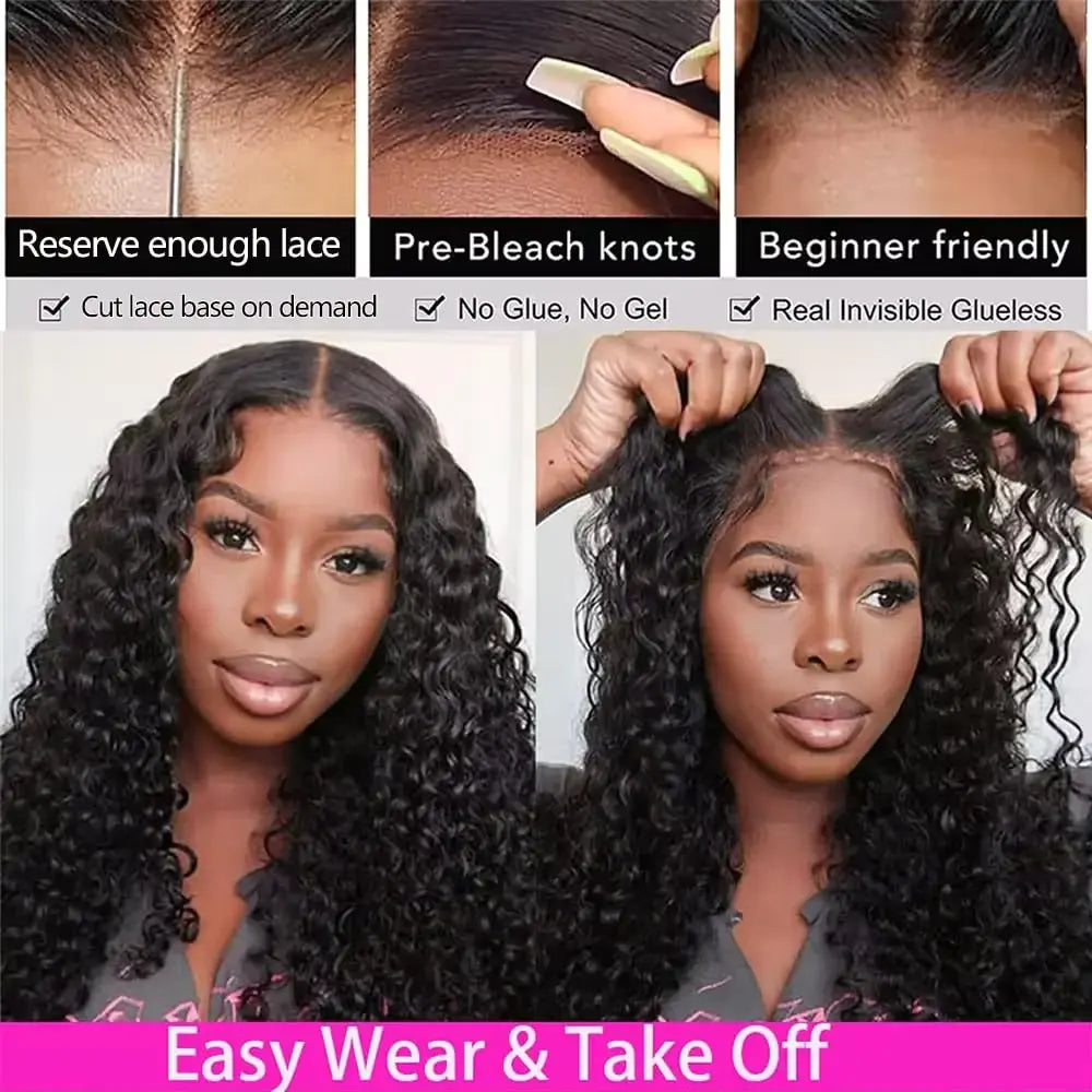 Deep Wave Ready to Wear | Wear and Go | Glueless Wig | Pre-Plucked | 13x4 Lace Frontal | Brazilian Remy Hair Luxegan