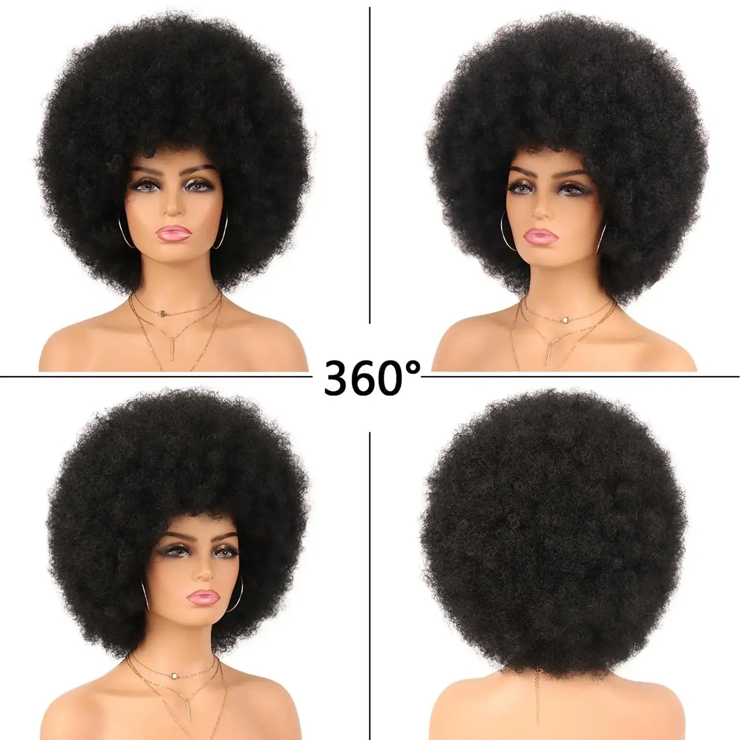 Funmi Curly Wig | Afro Kinky Curly Bob Wig | Brazilian Remy Hair | Full Machine Made Luxegan