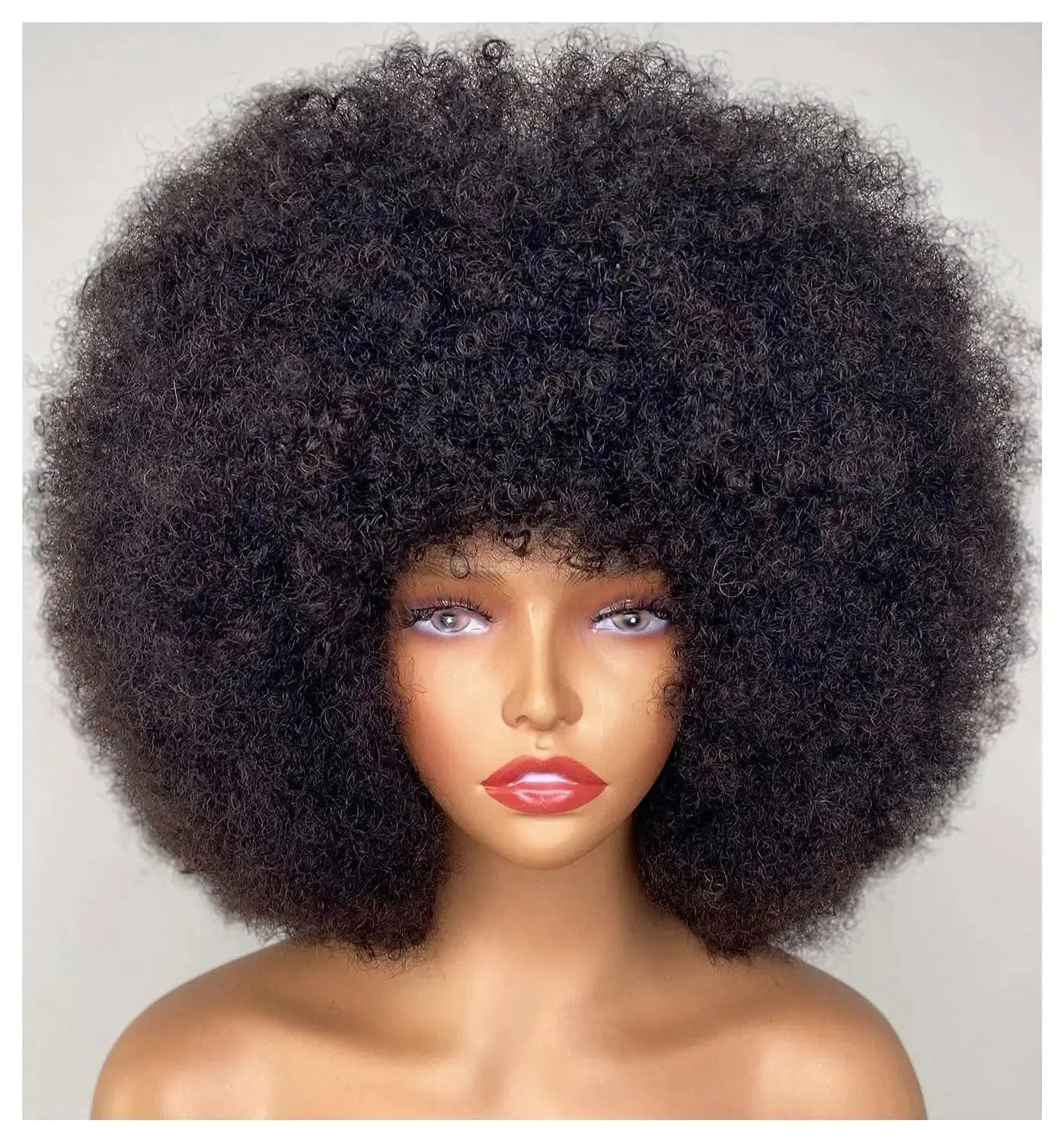 Funmi Curly Wig | Afro Kinky Curly Bob Wig | Brazilian Remy Hair | Full Machine Made Luxegan