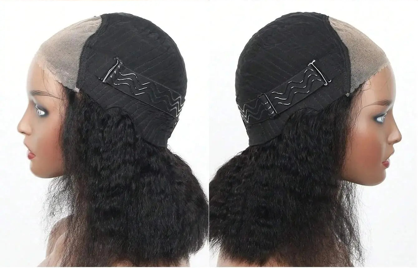 Glueless | Kinky | Straight | Frontal | 100% Human Hair | Wear And Go | Bob | 12A Peruvian Hair | Short | Yaki Straight Wigs