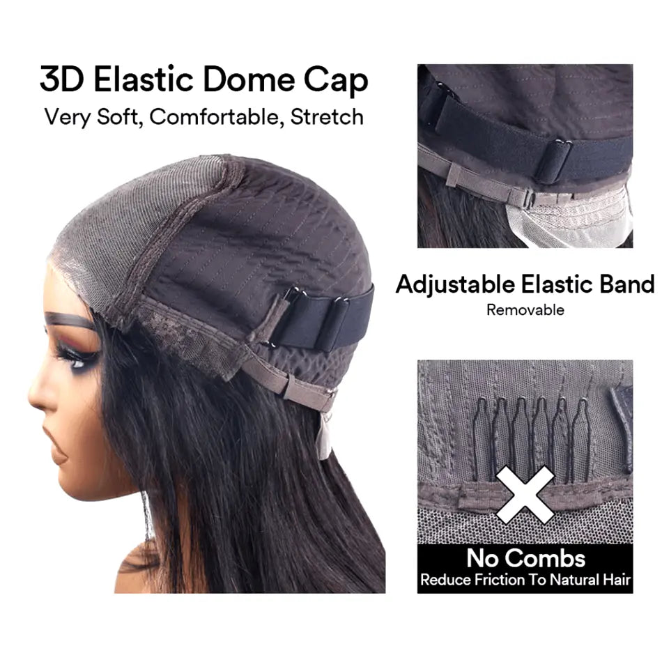 Glueless Wear and Go Water Wave  Human Hair Black Wig Luxegan