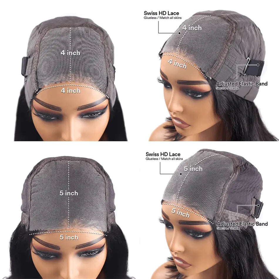 Glueless Wear and Go Water Wave  Human Hair Black Wig Luxegan