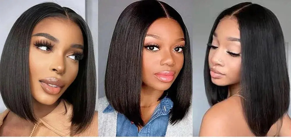 Glueless | Bob Hair | Human Hair | Ready To Wear | Wear And Go | Straight | 4x4 Transparent Lace Closure Wigs Luxegan