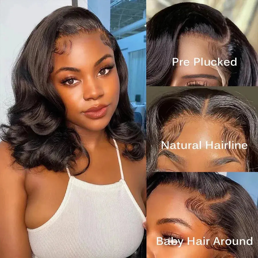 Glueless | Ready to Wear | Wear and Go | Body Wave Bob Wig | Frontal | Glueless | Brazilian Remy Hair Luxegan
