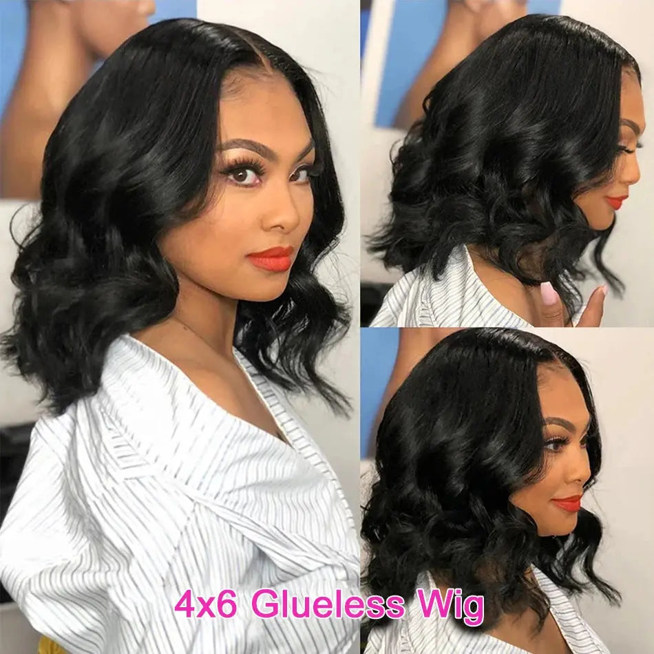 Glueless | Ready to Wear | Wear and Go | Body Wave Bob Wig | Frontal | Glueless | Brazilian Remy Hair Luxegan